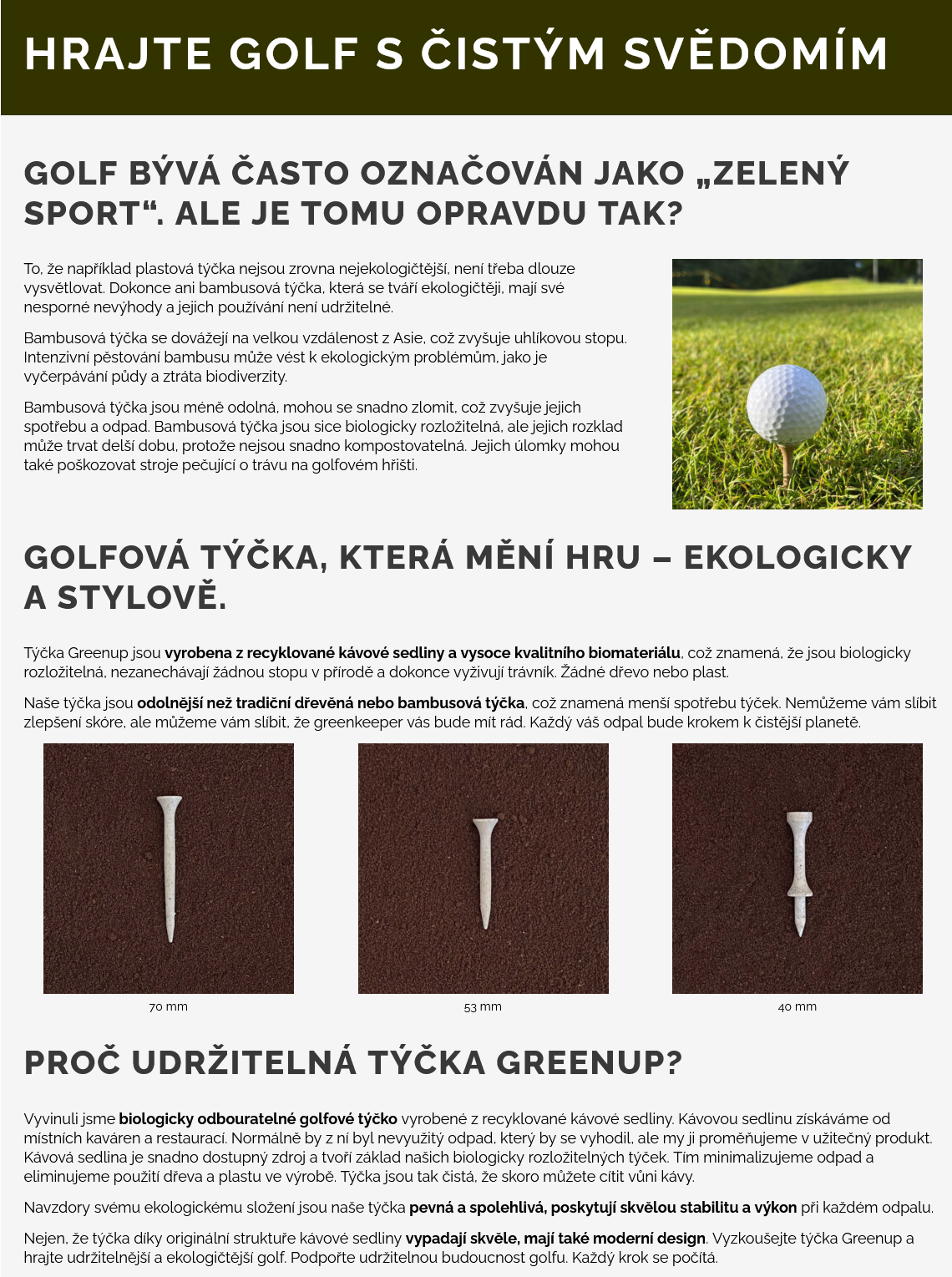 Potisk golf tee